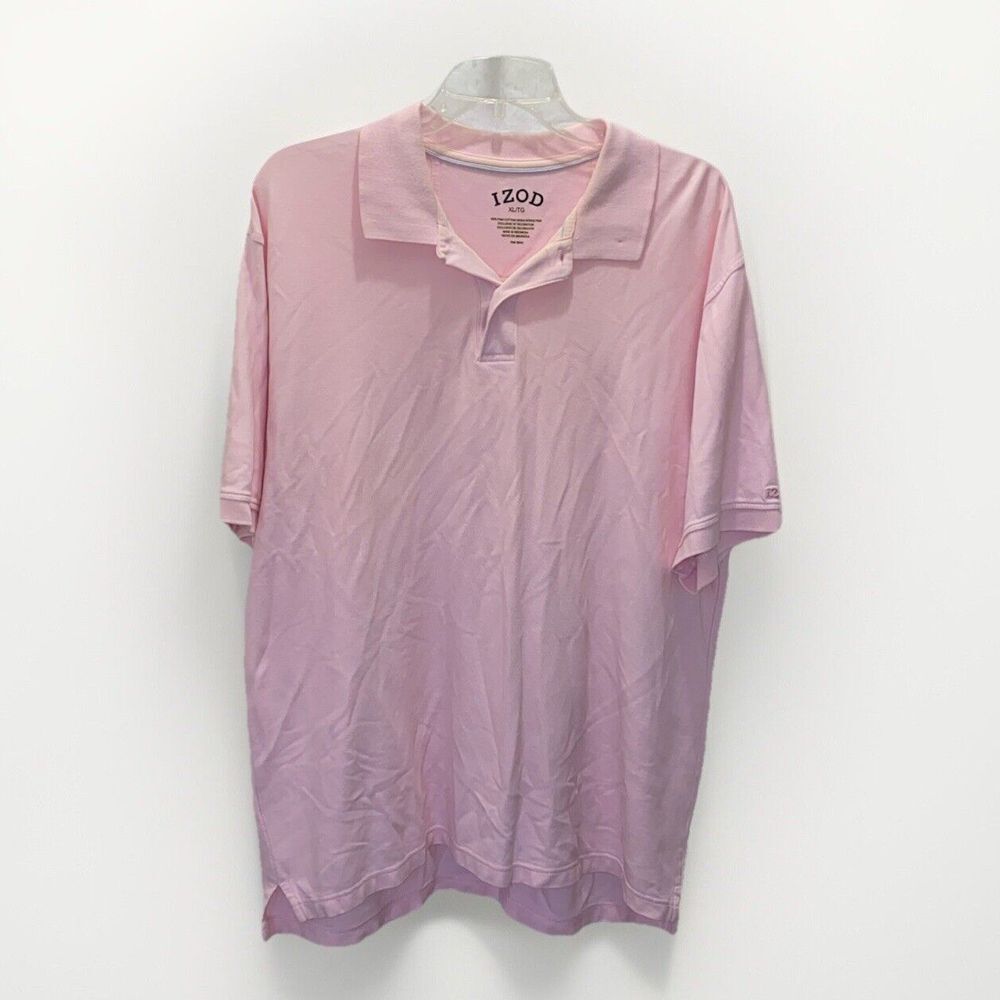 Izod Men's XL Short Sleeve Pink Casual Polo‎ Golf Shirt